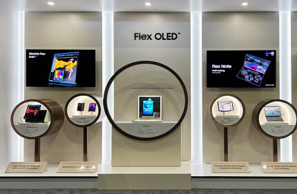The new displays at the Samsung stand.