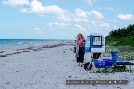 Con l'aggiunta di esseri umani, il risultato sembra ancora più surreale.