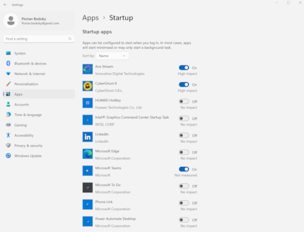 Un avvio automatico ridotto dei programmi aiuta anche a velocizzare il processo di avvio del sistema.