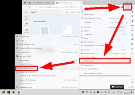 Come aggiungere un sito web alla barra delle applicazioni con Edge.