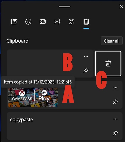 You have numerous options in your clipboard history.