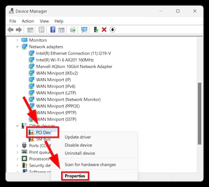 Puoi fare doppio clic con il mouse sulla voce per accedere alle sue proprietà, oppure cliccare con il tasto destro del mouse e selezionare «Proprietà».