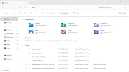 L'opzione «Home» visualizza vari file invece delle unità.