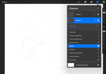 Reduce the opacity slightly. This allows you to concentrate on the new layer above.