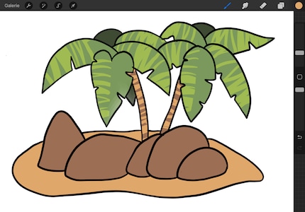 This is how the palm leaf and trunk look when finished.