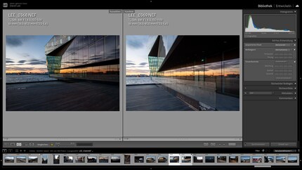 The compare mode is ideal for several similar photos.