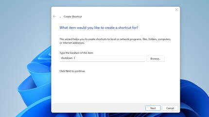 L'impostazione di un nuovo collegamento sul desktop avviene rapidamente.