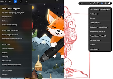 Settings for Procreate (left) and GoPaint (right). Even the order is very similar.