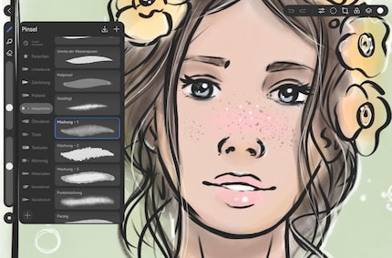 GoPaint offers a whole range of watercolour brushes.