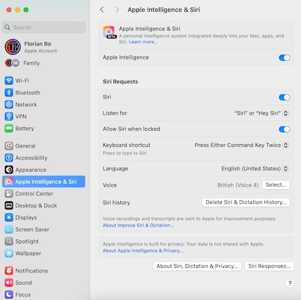 Nelle impostazioni trovi l'opzione per configurare l'Apple Intelligence.