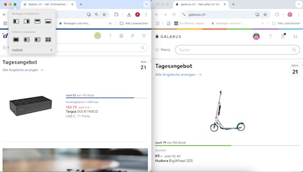 Il ridimensionamento delle finestre funziona in modo leggermente diverso che con Windows.
