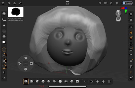 Questa testa è stata creata a partire da una sfera e ha un grande potenziale di miglioramento. Ma una volta iniziato, imparo di continuo.